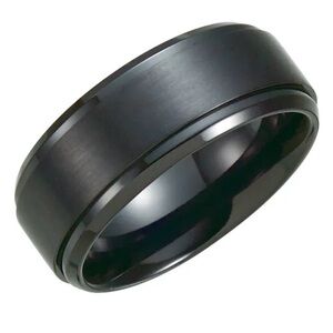 🖤 Black Titanium 9 mm Ridged Band 🖤